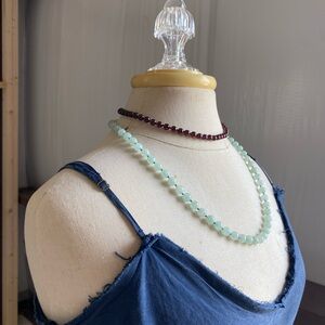 Round Jade Bead Long Necklace